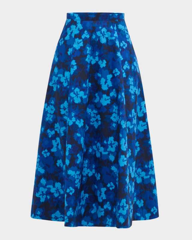 Vianne Floral A-Line Midi Skirt